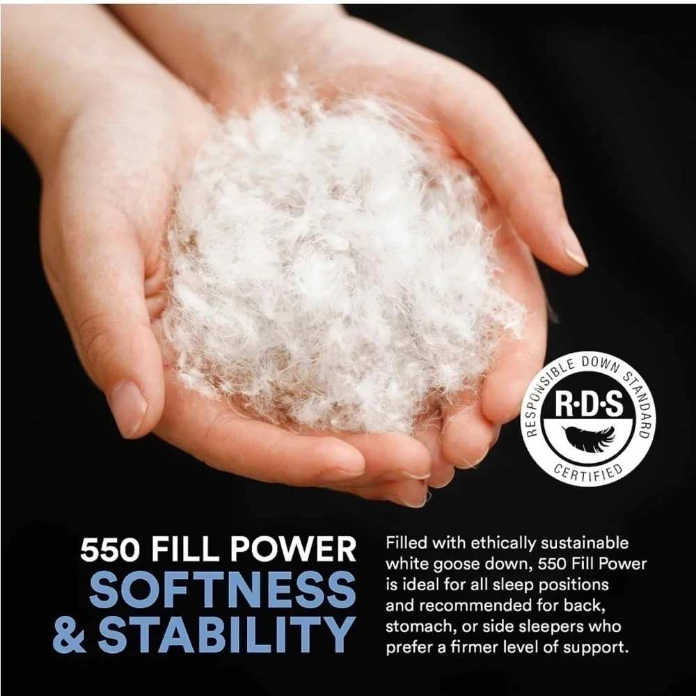100% Luxury Down Pillow King Size Soft NEW 70p FP